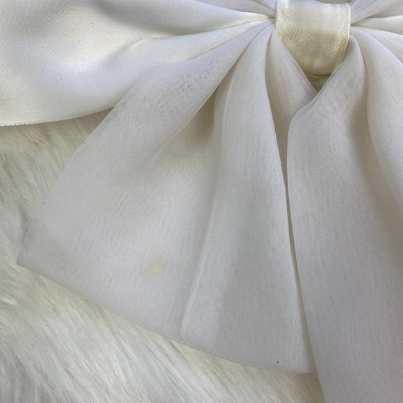 Vintage Ivory Hair Bow Clip 6.5" X 10" - Picture 2 of 7